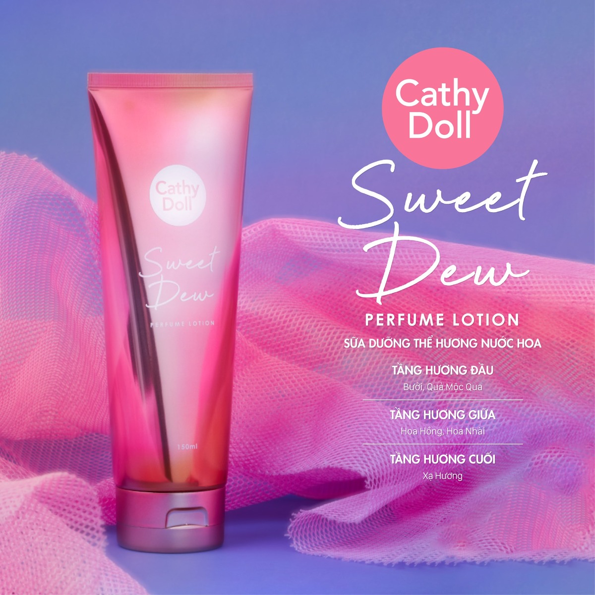 Sữa Dưỡng Thể Cathy Doll Sweet Dew giúp cải thiện làn da khô, nứt nẻ, ngăn ngừa nếp nhăn và lão hoá