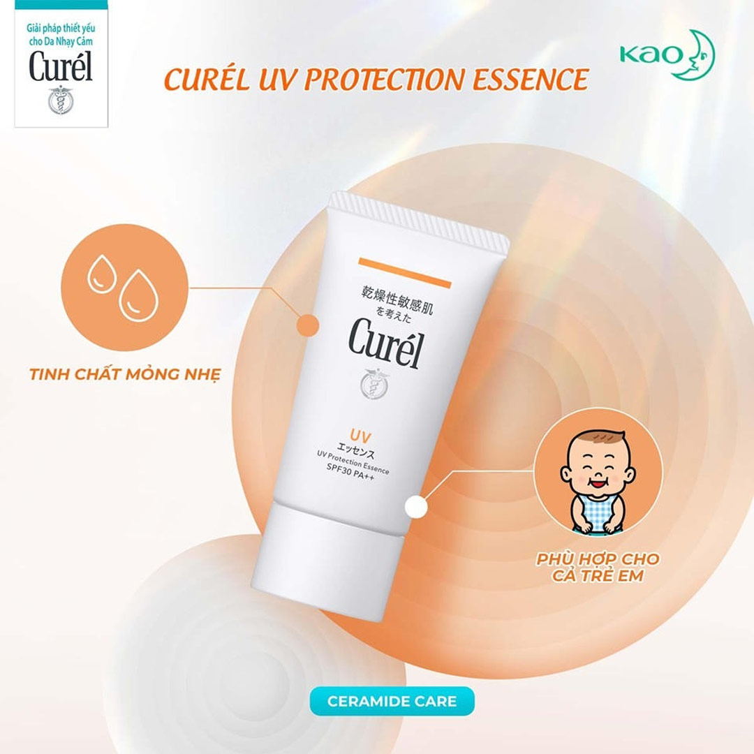 Curél UV Protection Essence SPF30 PA++ giúp làm giảm vệt trắng trên da và tăng cường chức năng giữ ẩm