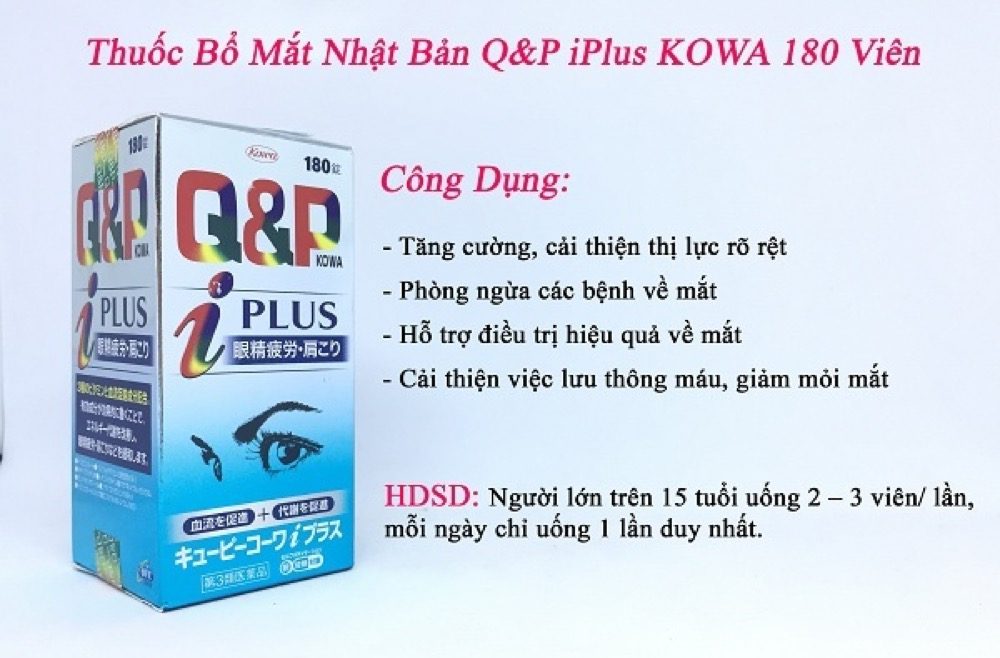 Viên Uống Bổ Mắt Q&P Kowa I Plus giúp phòng ngừa, giảm nguy cơ tăng độ cận thị, phòng ngừa bệnh liên quan đến mắt