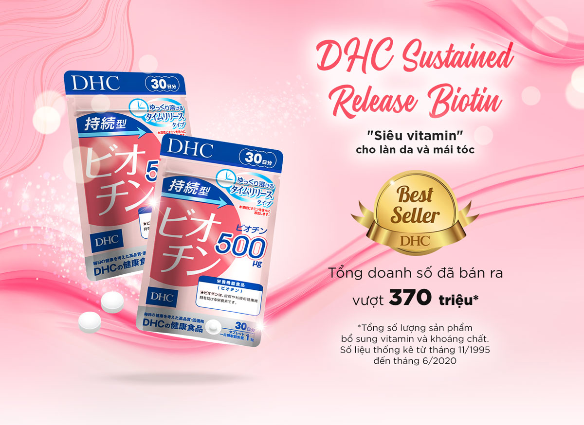 Viên Uống DHC Biotin Bổ Sung Biotin Hỗ Trợ Ngăn Ngừa Rụng Tóc