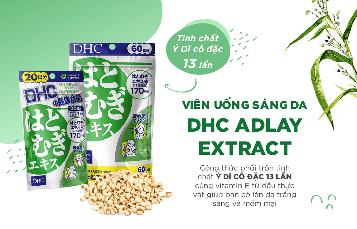 Viên Uống DHC Adlay Extract Chiết Xuất Ý Dĩ Làm Sáng Da