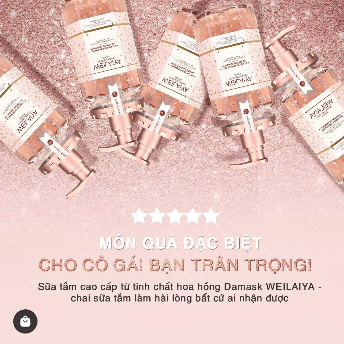 Sữa Tắm Trắng Da Weilaiya giúp thẩm thấu sâu, bổ sung độ ẩm cho làn da căng mượt, mịn màng