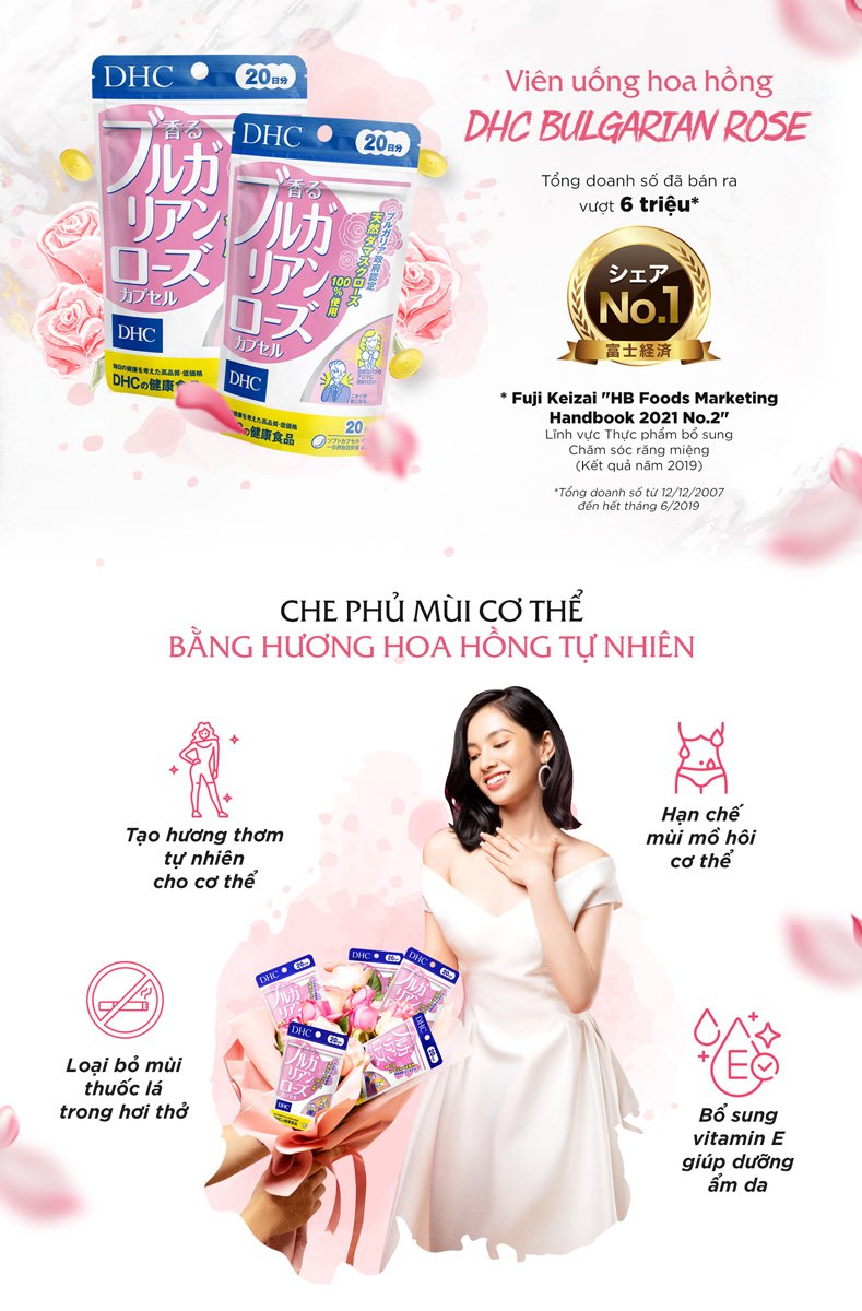 Viên Uống Hoa Hồng DHC Bulgarian Rose Capsule