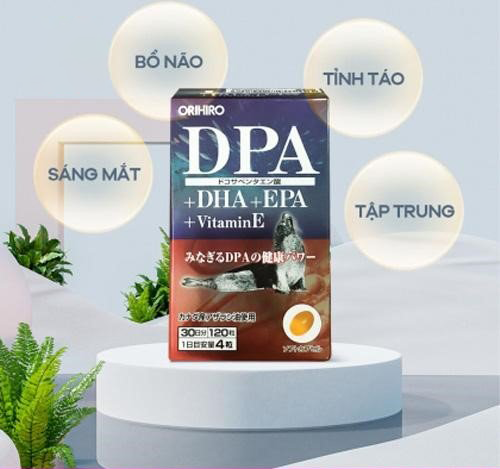 Thực Phẩm Bảo Vệ Sức Khỏe DHA DPA EPA Vitamin E Orihiro hỗ trợ giảm căng thẳng stress, cung cấp DHA nuôi dưỡng não bộ