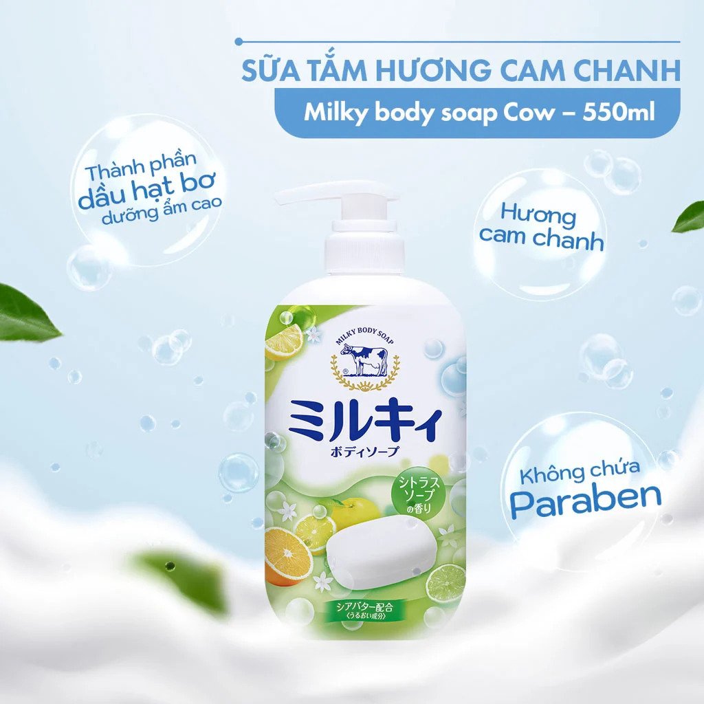Sữa Tắm Hương Cam Chanh COW được chiết xuất từ cam chanh ngăn chặn sự hình thành melanin, tăng đề kháng cho da