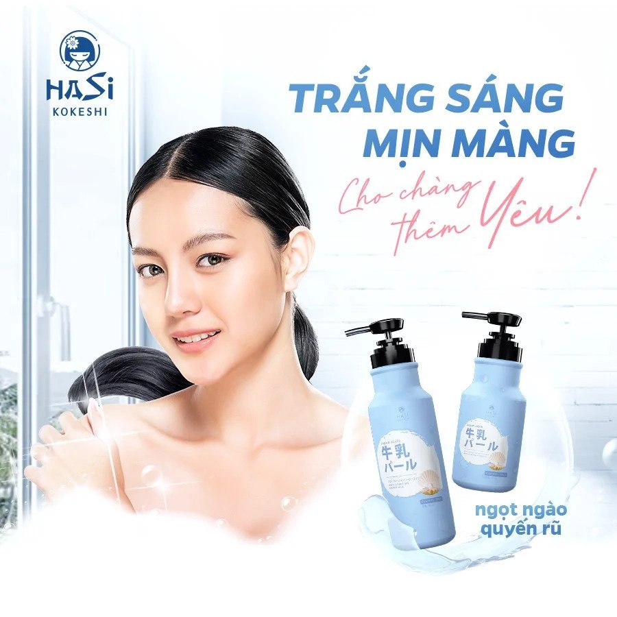 Sữa Tắm Dưỡng Ẩm & Trắng Da Chiết Xuất Sữa Bò & Ngọc Trai giúp cấp ẩm và dưỡng da luôn mềm mại, trắng hồng