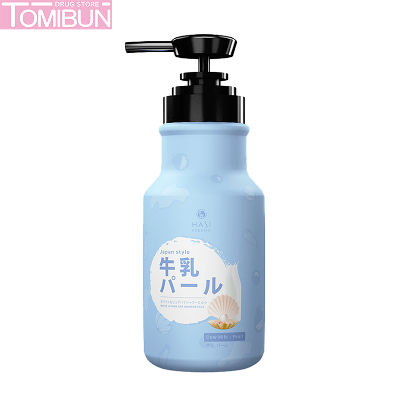 SỮA TẮM DƯỠNG ẨM & TRẮNG DA CHIẾT XUẤT SỮA BÒ & NGỌC TRAI HASI KOKESHI 600ML