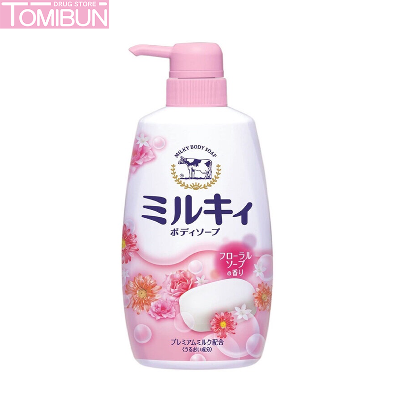 SỮA TẮM HƯƠNG HOA HỒNG MILKY BODY FLORAL SOAP COW 550ML