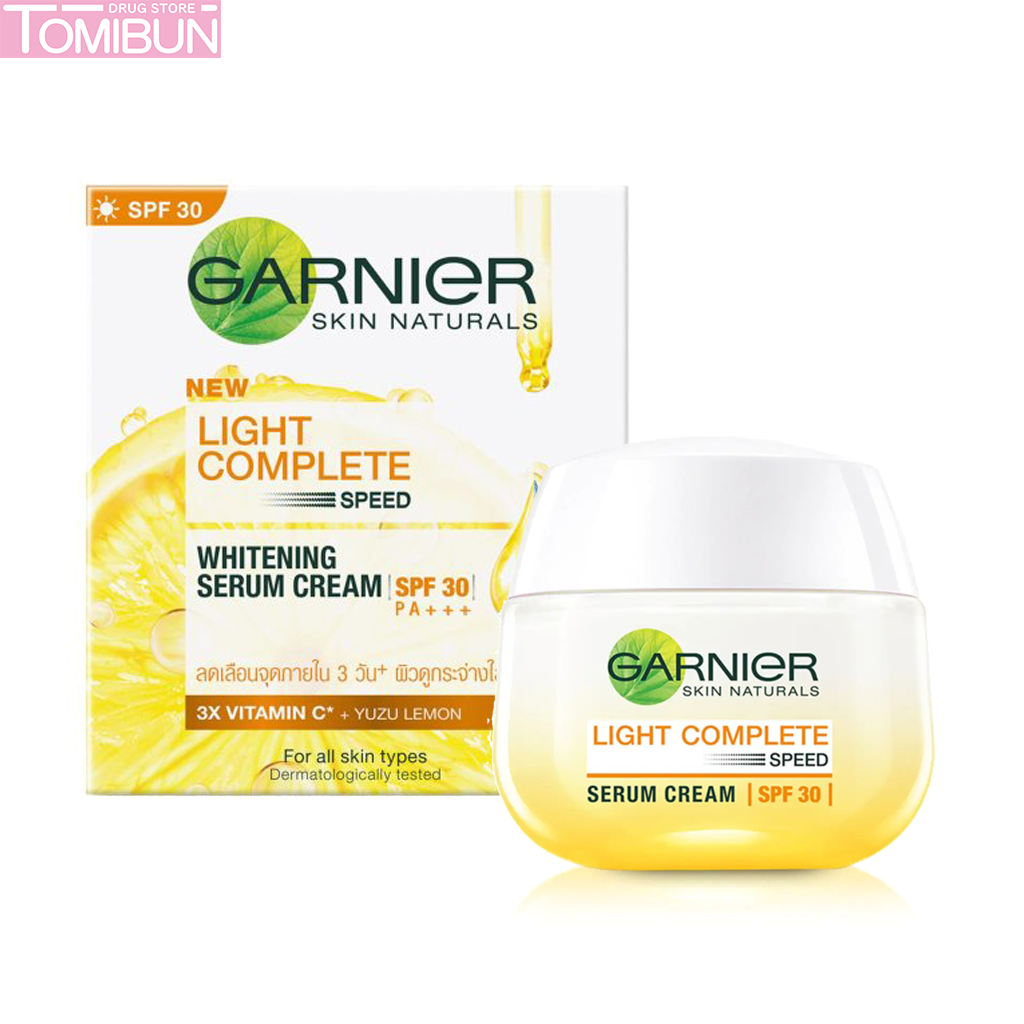 KEM DƯỠNG GARNIER TINH CHẤT SERUM SÁNG DA BAN NGÀY LIGHT COMPLETE SPEED SERUM CREAM SPF30 50ML