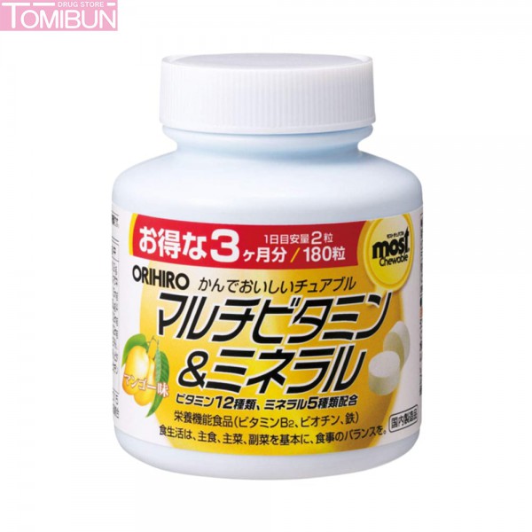 VIÊN NHAI BỔ SUNG VITAMIN VÀ KHOÁNG CHẤT ORIHIRO MOST CHEWABLE 180 VIÊN