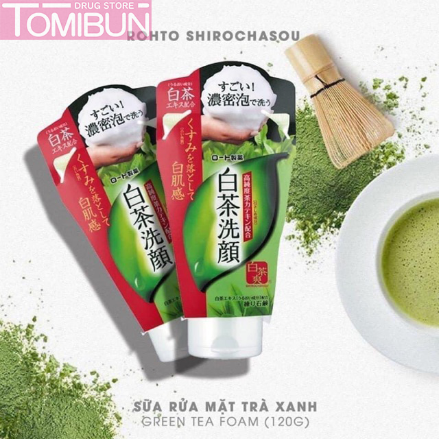 SỮA RỬA MẶT TRÀ XANH ROHTO SHIROCHASOU GREEN TEA FOAM