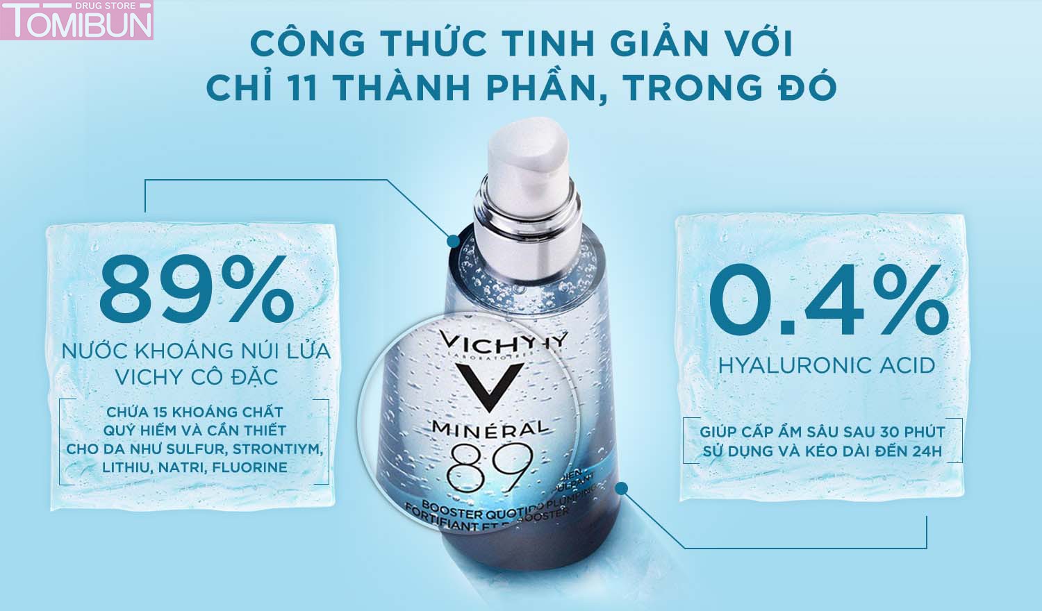 DƯỠNG CHẤT VICHY GIÀU KHOÁNG CHẤT PHỤC HỒI CHUYÊN SÂU 30ML MINERAL 89 SERUM