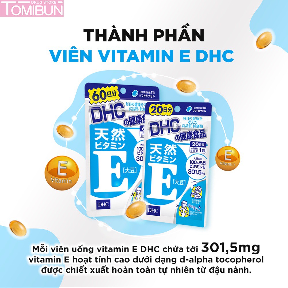 VIÊN UỐNG BỔ SUNG VITAMIN E DHC (60 NGÀY)