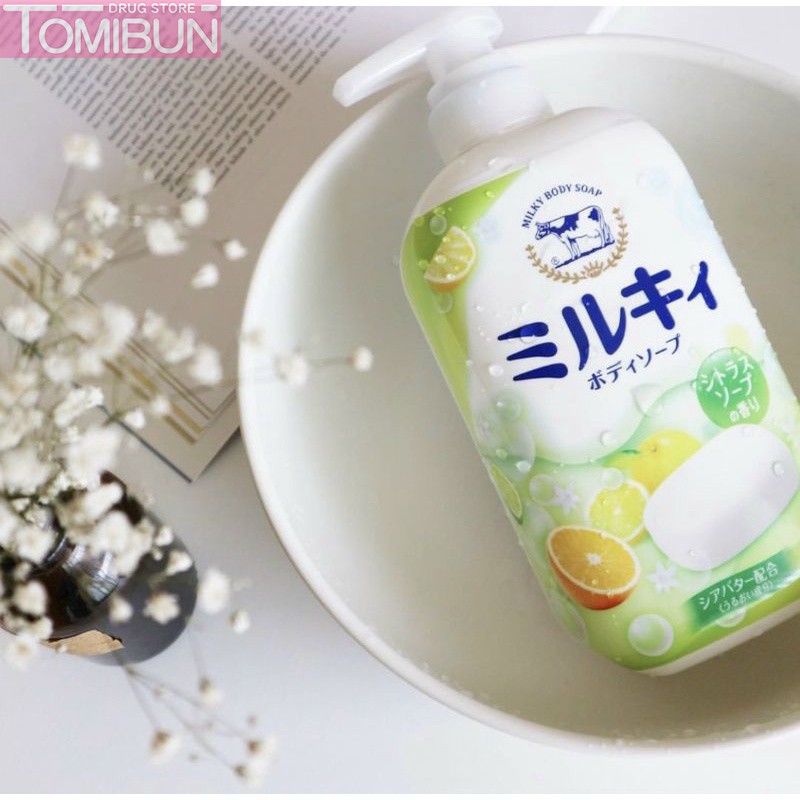 SỮA TẮM HƯƠNG HOA CAM CHANH MILKY BODY CITRUS SOAP COW 550ML