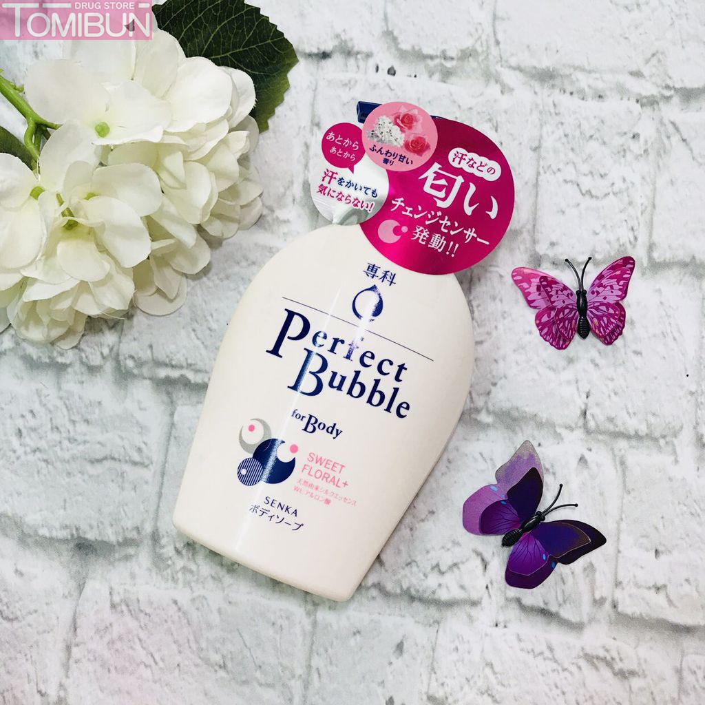 SỮA TẮM SENKA PERFECT BUBBLE FOR BODY SWEET FLORAL+ HƯƠNG HOA DỊU NGỌT 500ML