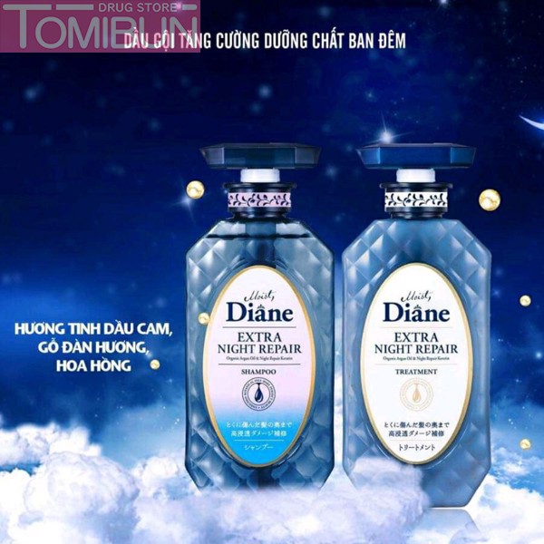 DẦU GỘI NGĂN NGỪA LÃO HÓA TÓC MOIST DIANE EXTRA NIGHT REPAIR 450ML