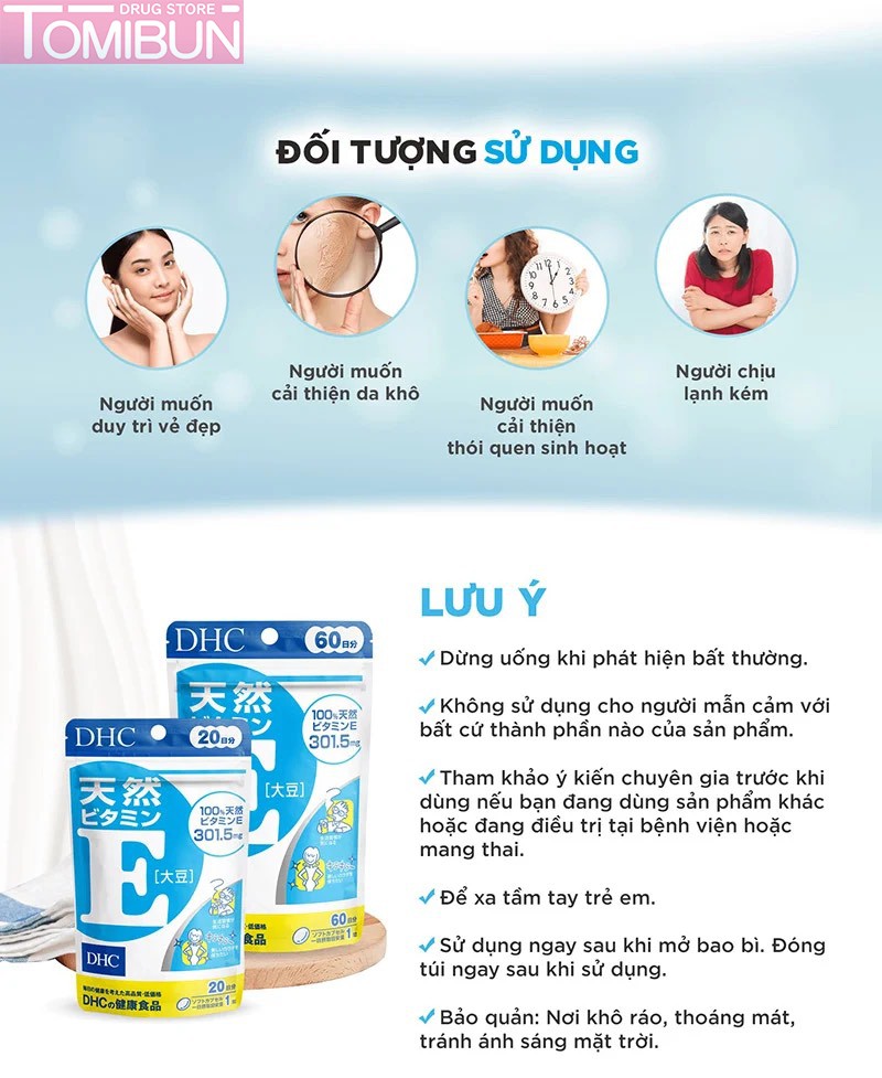 VIÊN UỐNG BỔ SUNG VITAMIN E DHC (60 NGÀY)