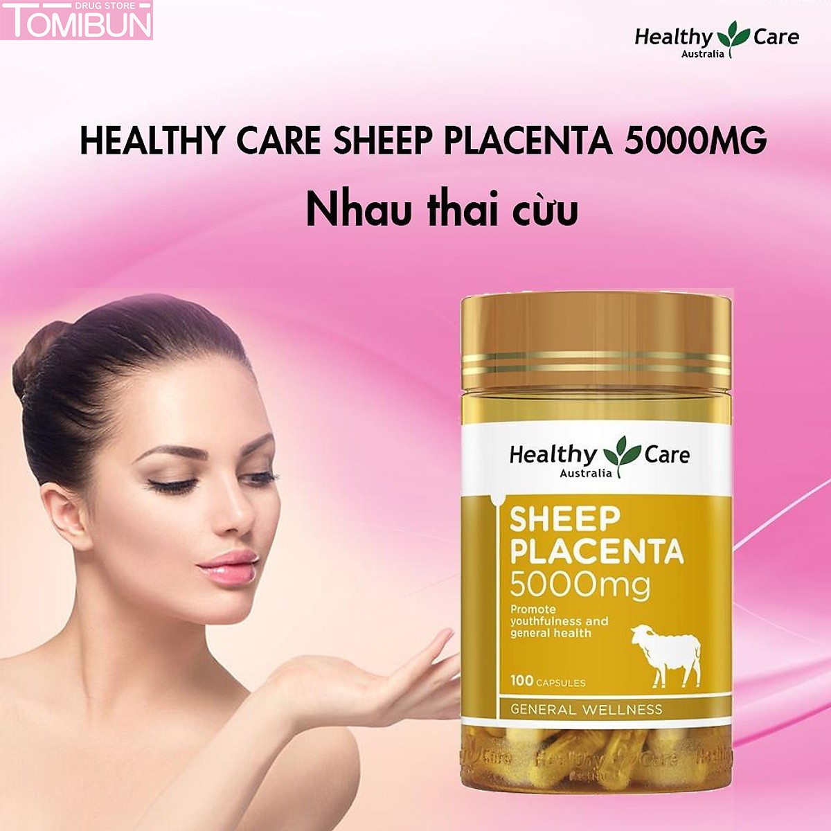 VIÊN UỐNG NHAU THAI CỪU HEALTHY CARE SHEEP PLACENTA 5000MG 100 VIÊN