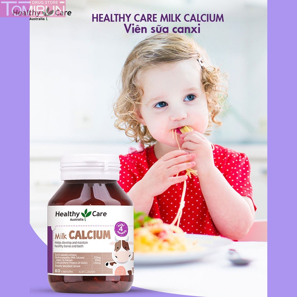 VIÊN UỐNG CANXI SỮA HEALTHY CARE MILK CALCIUM CỦA ÚC (60 VIÊN)