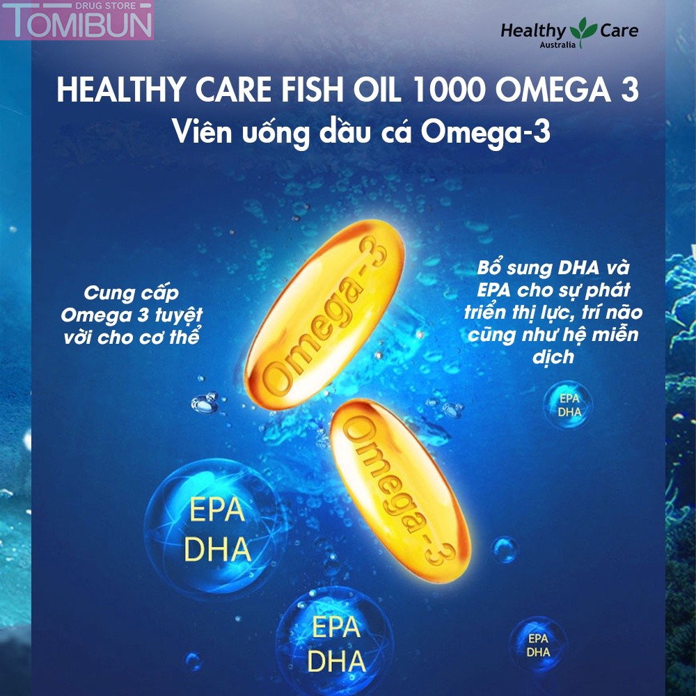 DẦU CÁ HEALTHY CARE FISH OIL 1000MG OMEGA 3 400 VIÊN