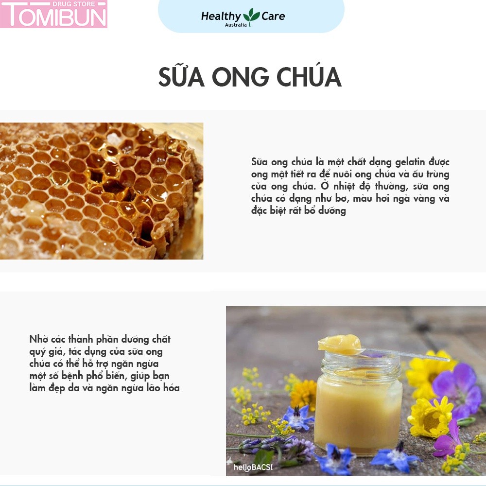 VIÊN UỐNG SỮA ONG CHÚA HEALTHY CARE ROYAL JELLY 1000MG