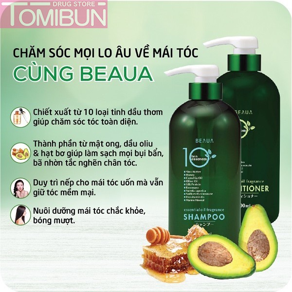 DẦU GỘI PHỤC HỒI DƯỠNG TÓC 10 LOẠI TINH CHẤT KUMANO BEAUA ESSENTIAL OIL FRAGRANCE 700ML