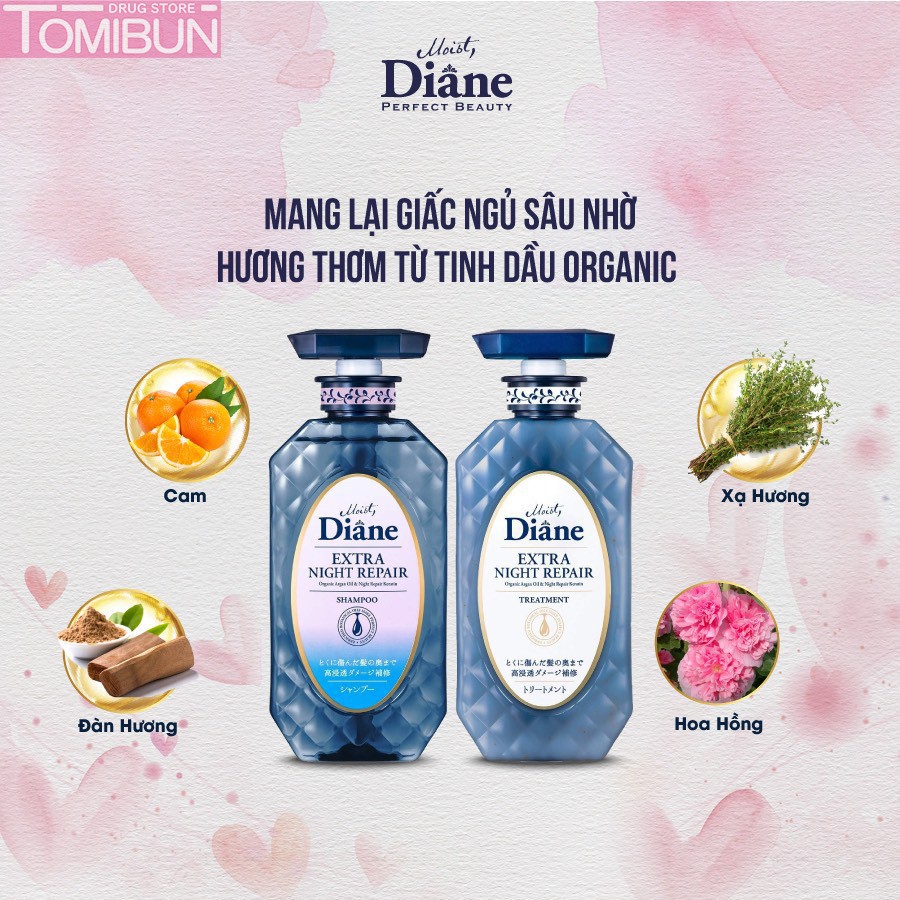 DẦU XẢ NGĂN NGỪA LÃO HÓA TÓC MOIST DIANE EXTRA NIGHT REPAIR 450ML