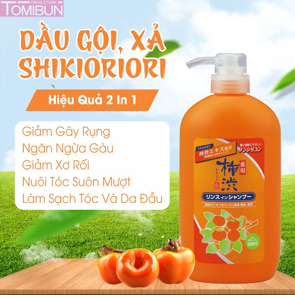 DẦU GỘI - XẢ KUMANO CHIẾT XUẤT QUẢ HỒNG KAKISHIBU 600ML