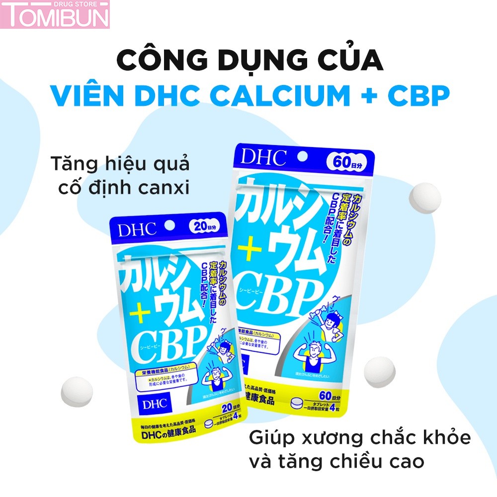 VIÊN UỐNG BỔ SUNG CANXI CALCIUM + CBP DHC 60 NGÀY (240 VIÊN)