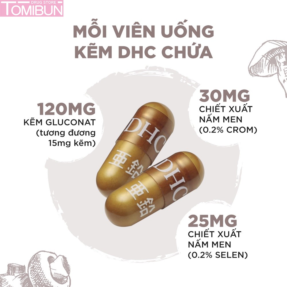 VIÊN UỐNG BỔ SUNG KẼM DHC ZINC 30 VIÊN (30 NGÀY)