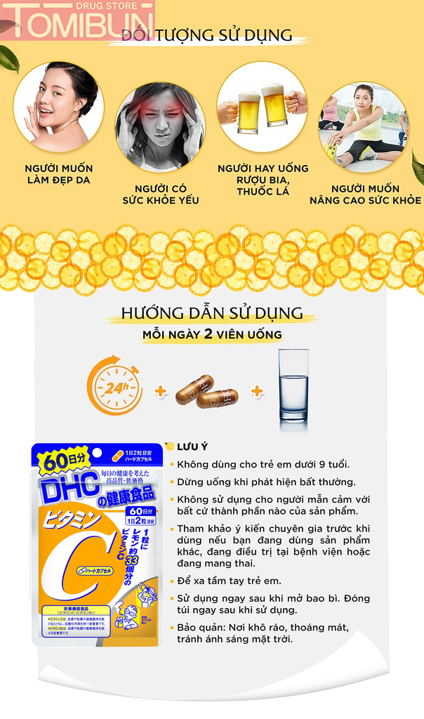 DHC - VIÊN UỐNG BỔ SUNG VITAMIN C HARD CAPSULE (60 NGÀY / 120 VIÊN)