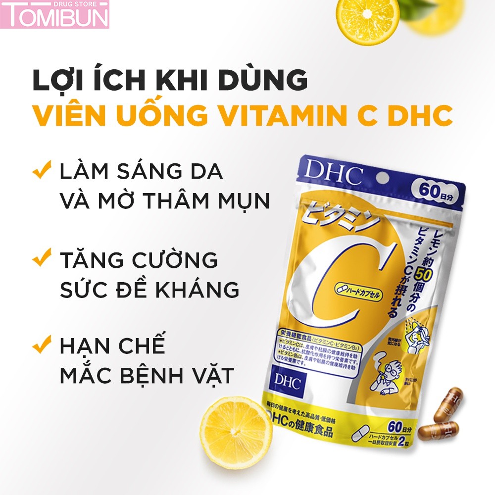 DHC - VIÊN UỐNG BỔ SUNG VITAMIN C HARD CAPSULE (60 NGÀY / 120 VIÊN)