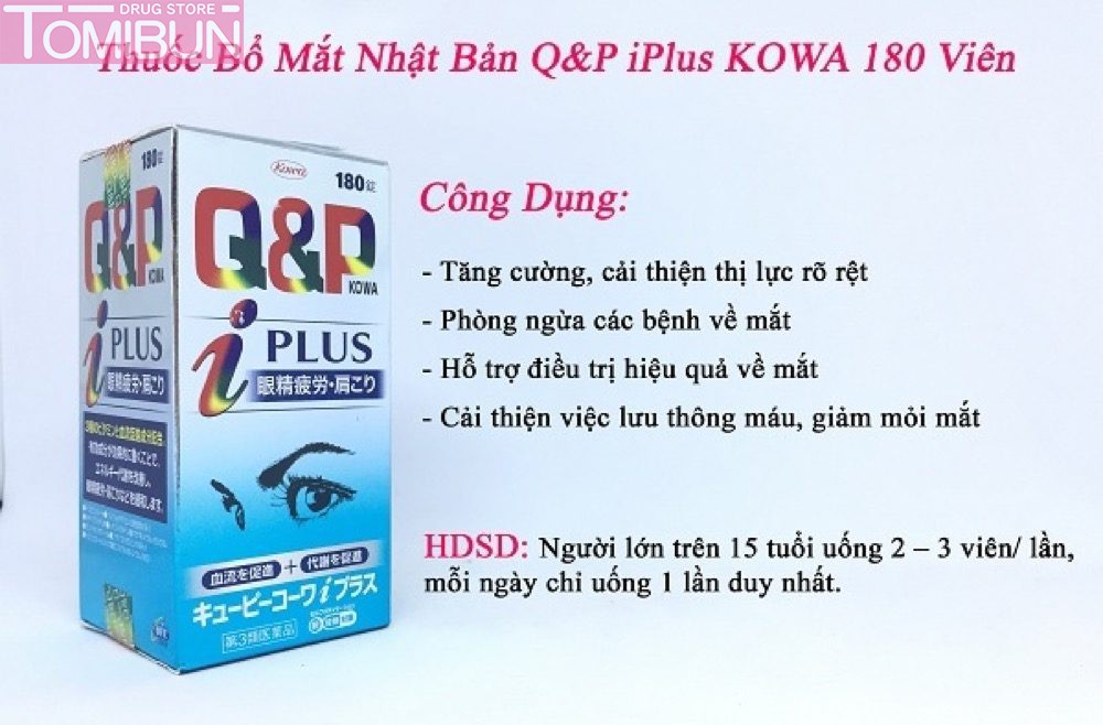 VIÊN UỐNG BỔ MẮT Q&P KOWA I PLUS 180 VIÊN