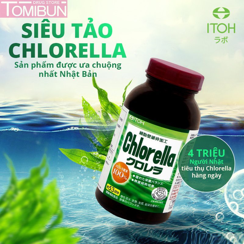 VIÊN UỐNG TẢO LỤC NARIS COSMETIC ITOH CHLORELLA 1600 VIÊN