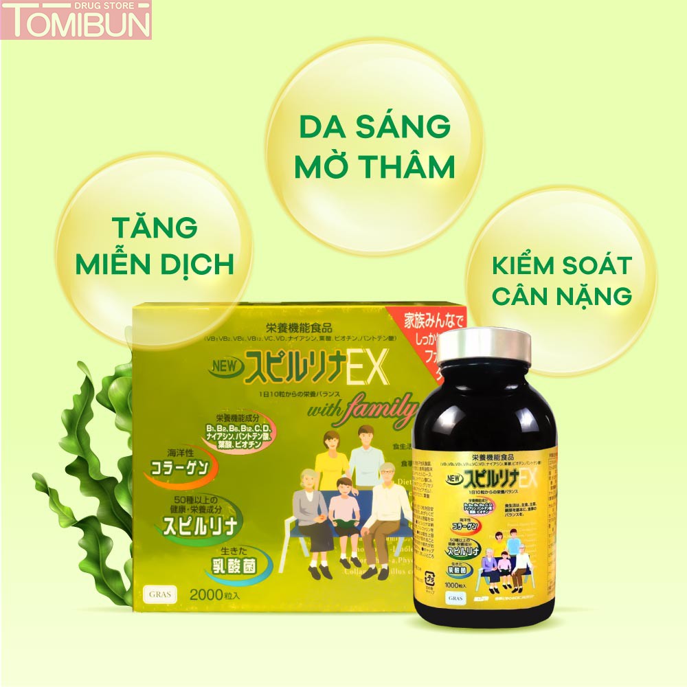 TẢO XOẮN VÀNG DIC LIFETEC SPIRULINA EX WITH FAMILY (2000V)