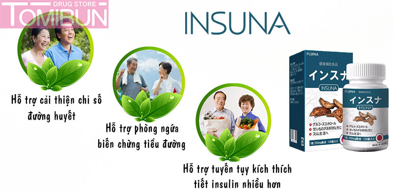 VIÊN UỐNG HỖ TRỢ ĐIỀU TRỊ TIỂU ĐƯỜNG FUJINA INSUNA 120 VIÊN