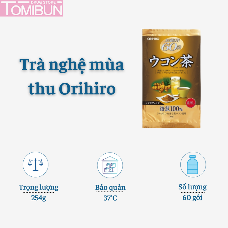 TRÀ NGHỆ ORIHIRO UKON TEA 60 GÓI