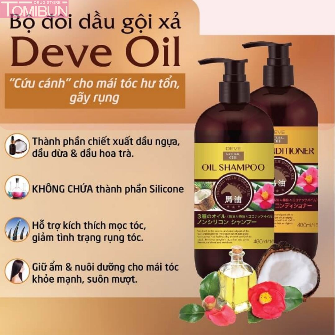 DẦU XẢ CHIẾT XUẤT DẦU NGỰA KUMANO DEVE OIL CONDITIONER 480ML