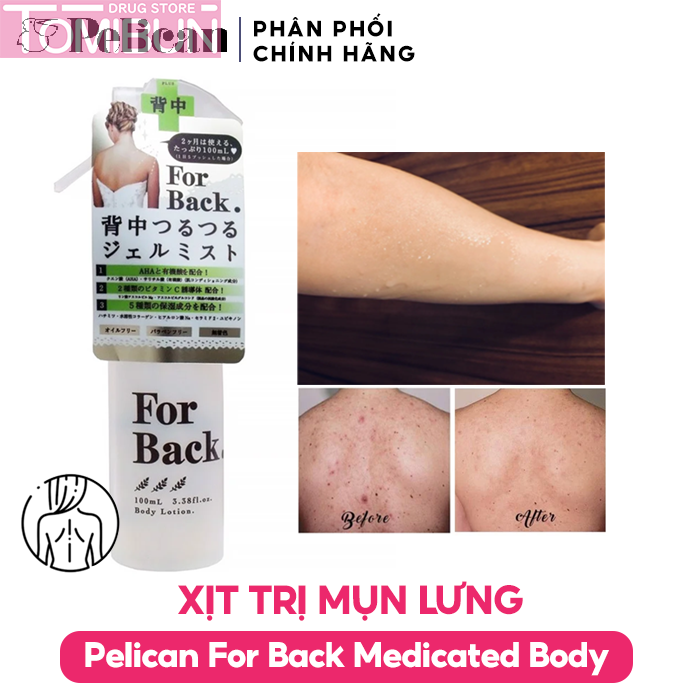 XỊT TRỊ MỤN LƯNG NGỪA VIÊM PELICAN FOR BACK