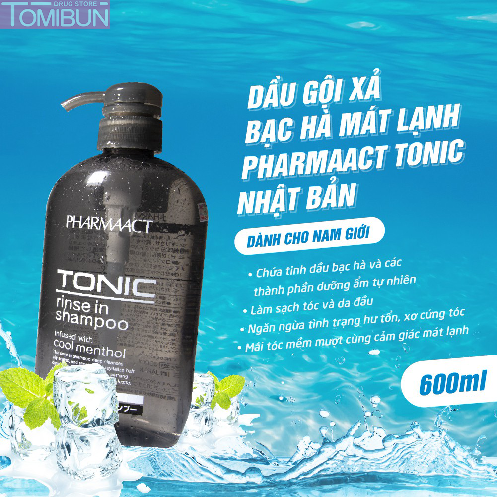 DẦU GỘI KUMANO PHARMAACT TONIC RINSE IN NGĂN NGỪA GÀU DÀNH CHO NAM 600ML