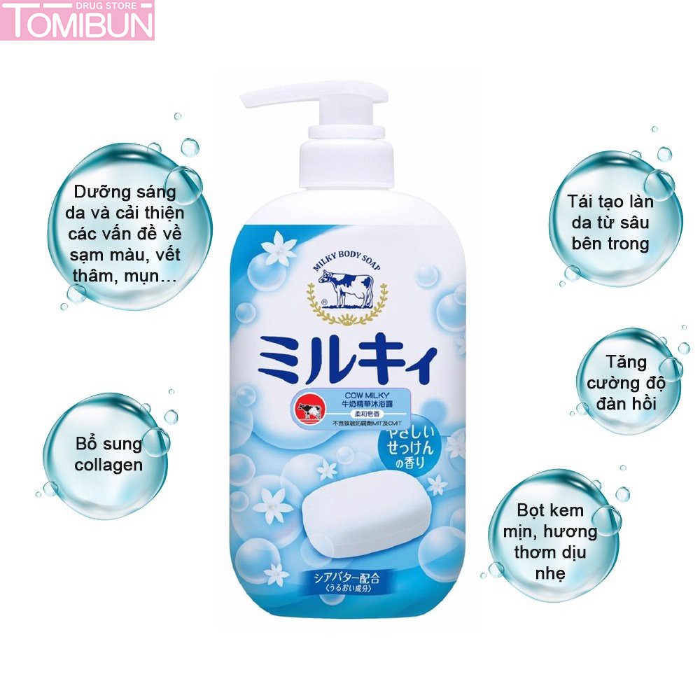 SỮA TẮM HƯƠNG HOA CỎ MILK BODY FRAGRANCE SOAP COW 550ML