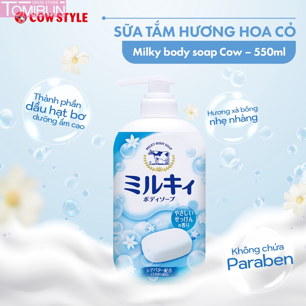 SỮA TẮM HƯƠNG HOA CỎ MILK BODY FRAGRANCE SOAP COW 550ML