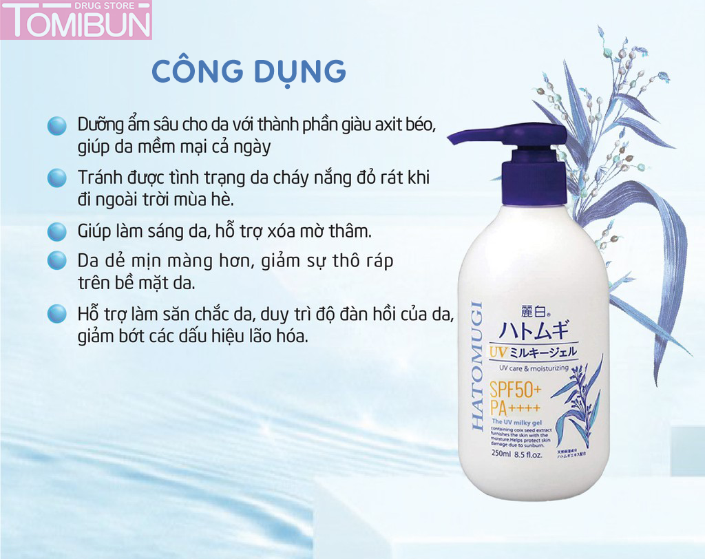 SỮA DƯỠNG THỂ CHỐNG NẮNG TRẮNG DA HATOMUGI SPF50+ PA++++ (250ML)