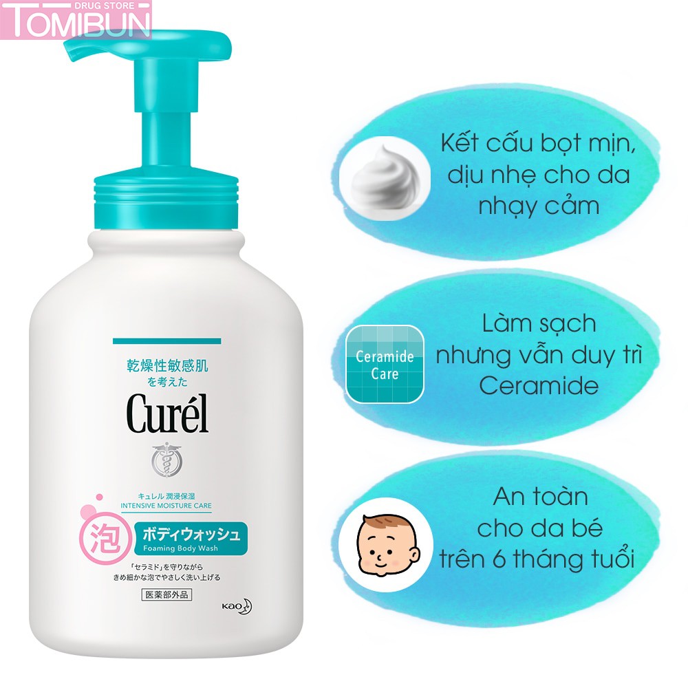 SỮA TẮM DẠNG BỌT CẤP ẨM CURÉL INTENSIVE MOISTURE CARE FOAMING BODY WASH