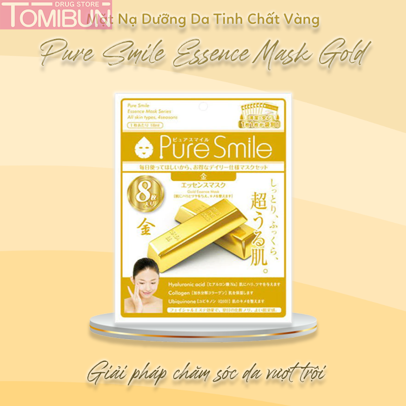 MẶT NẠ DƯỠNG DA TINH CHẤT VÀNG PURE SMILE ESSENCE MASK 8P GOLD