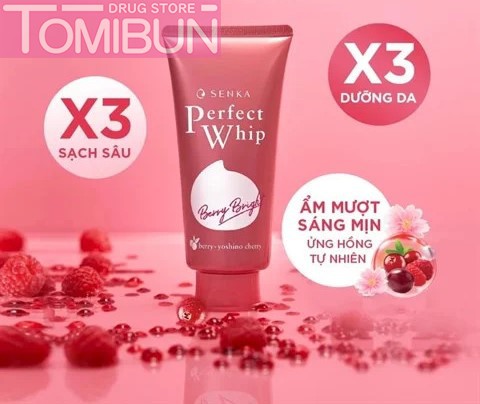 SỮA RỬA MẶT SENKA LÀM SẠCH SÂU & DƯỠNG SÁNG HỒNG PERFECT WHIP BERRY BRIGHT 100G