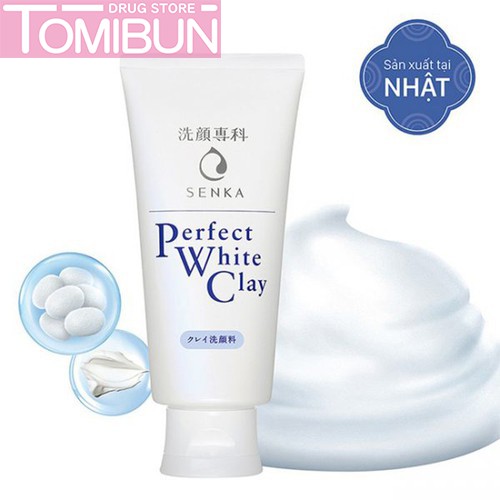 SỮA RỬA MẶT SENKA ĐẤT SÉT TRẮNG LÀM ĐỀU MÀU DA PERFECT WHITE CLAY 120g