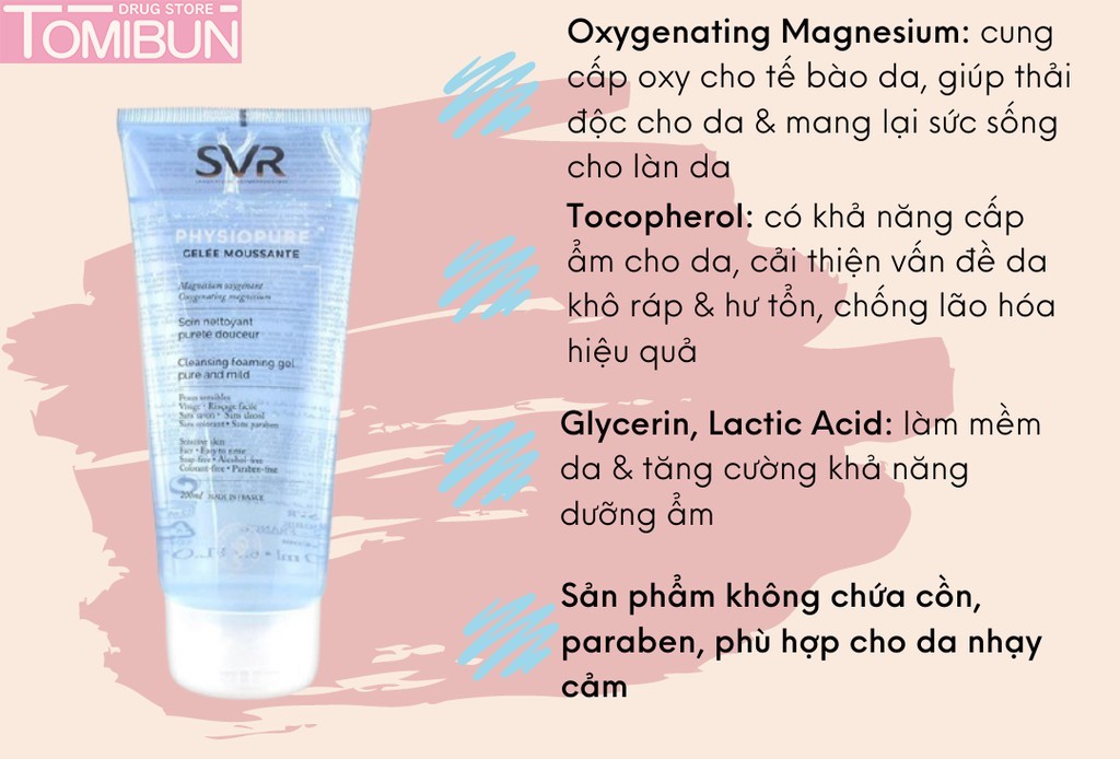 GEL RỬA MẶT SVR DÀNH CHO DA NHẠY CẢM PHYSIOPURE GELÉE MOUSSANTE 200ML