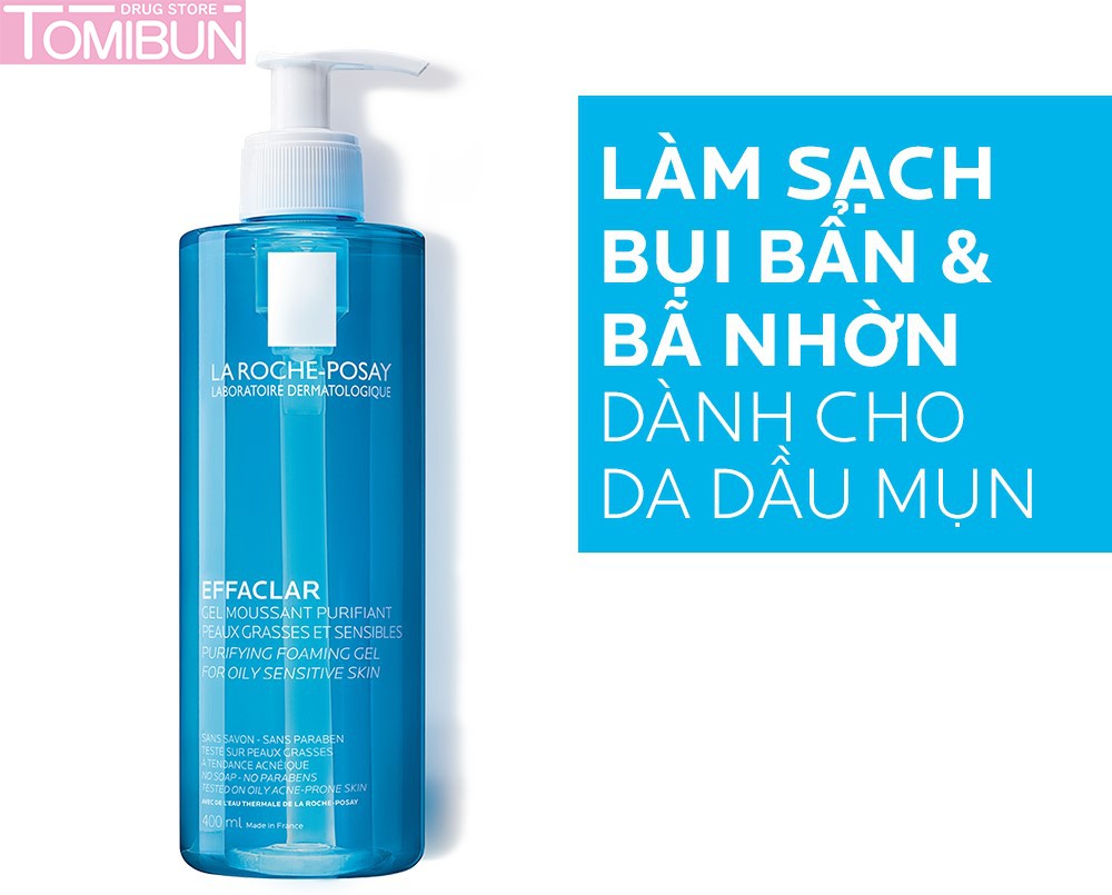 GEL RỬA MẶT LA ROCHE-POSAY DÀNH CHO DA DẦU, NHẠY CẢM EFFACLAR PURIFYING FOAMING GEL FOR OILY SENSITIVE SKIN 400ML