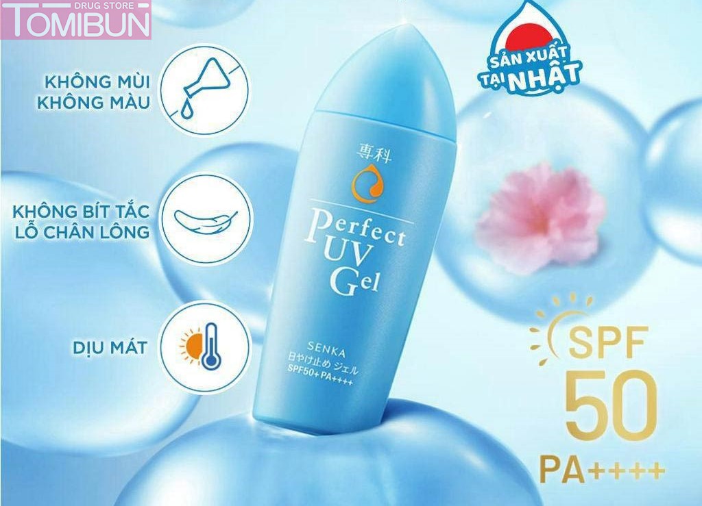 GEL SỮA CHỐNG NẮNG ẨM MƯỢT SENKA PERFECT UV GEL SPF50/PA++++ 80G